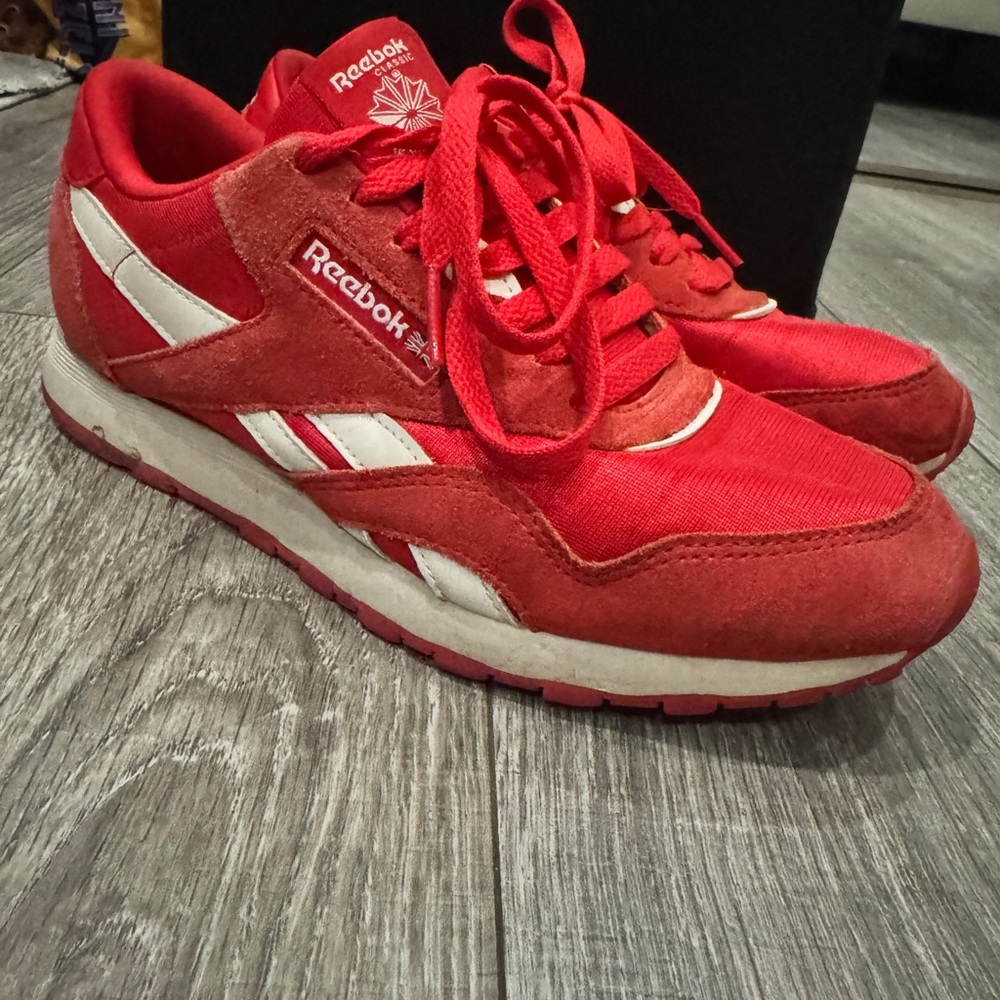 Reebok Classic Red and White Sneakers